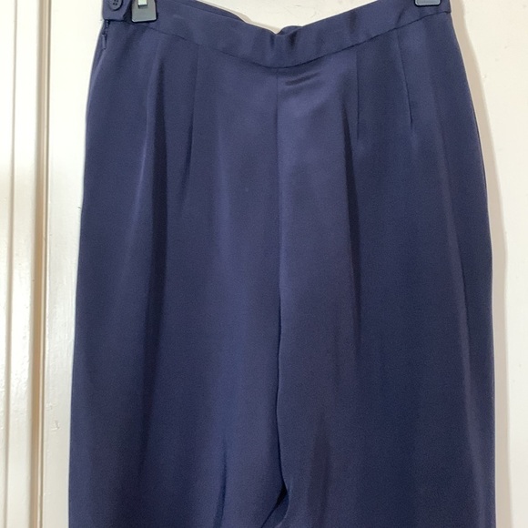 Carlisle Sport 100% Silk High Waisted Wide Leg Pants, 8 - Picture 4 of 7